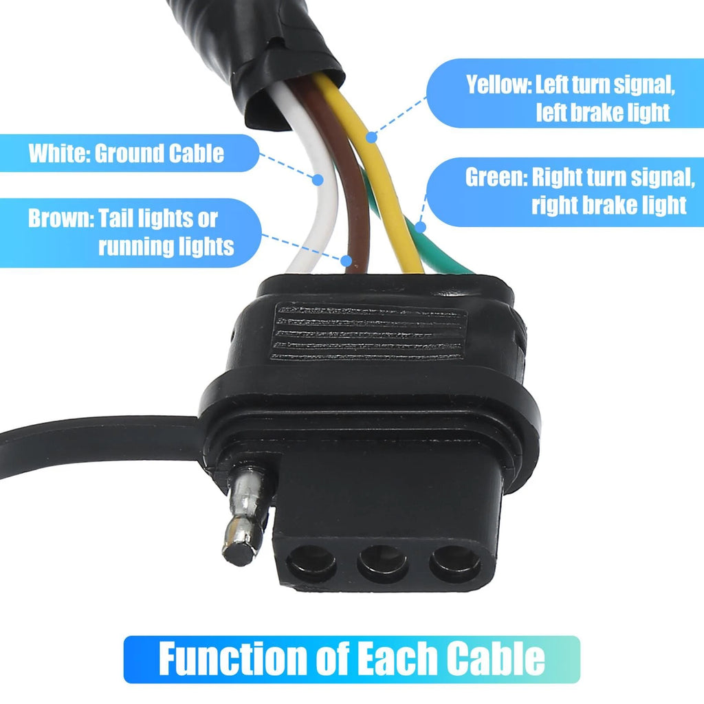 4 Way Flat Trailer Wiring Harness Plug for Nissan Frontier Xterra Pathfinder (2005–2022)