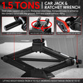 3306lbs Scissor Lift Jack with Ratchet Wrench for MPV SUV Wagon