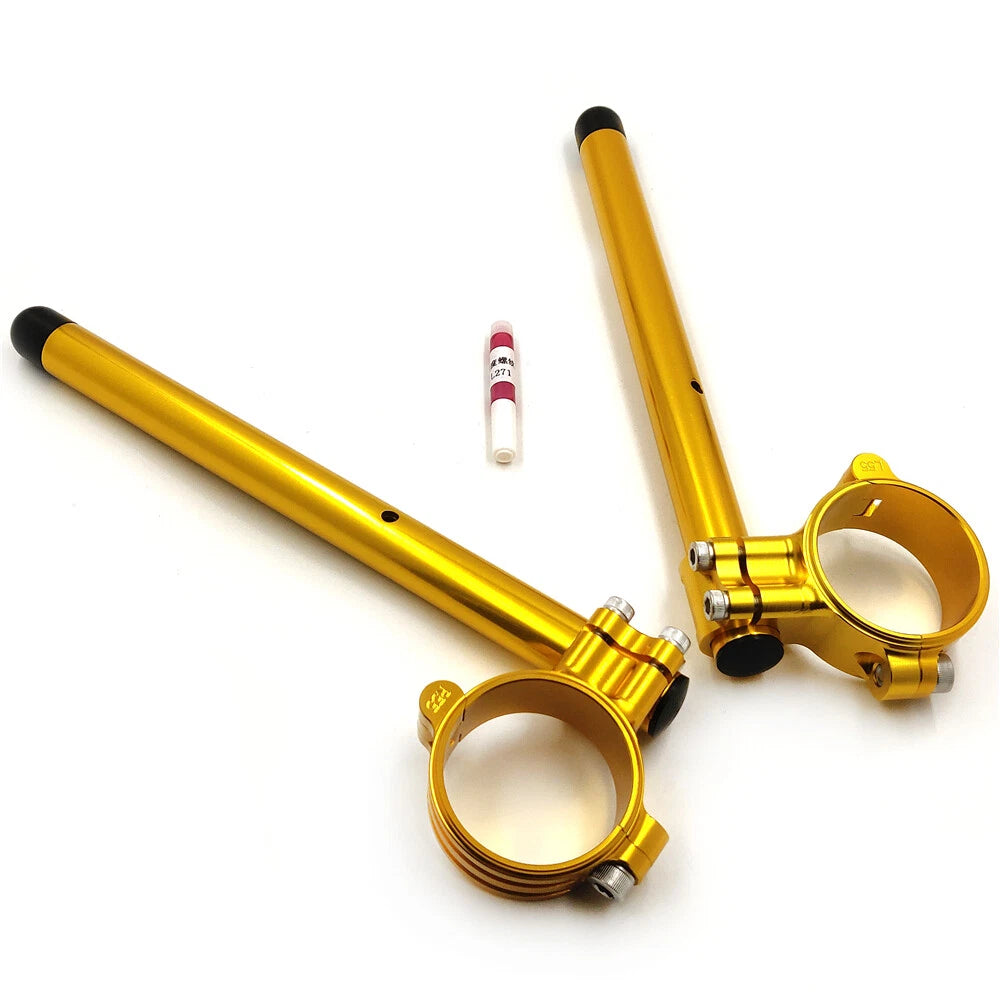 2X 55mm Fork Clip-ons Handle Bar Riser Gold CNC for Yamaha YZF