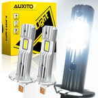 2X H1 LED Headlight Kit for Cars (6500K White)