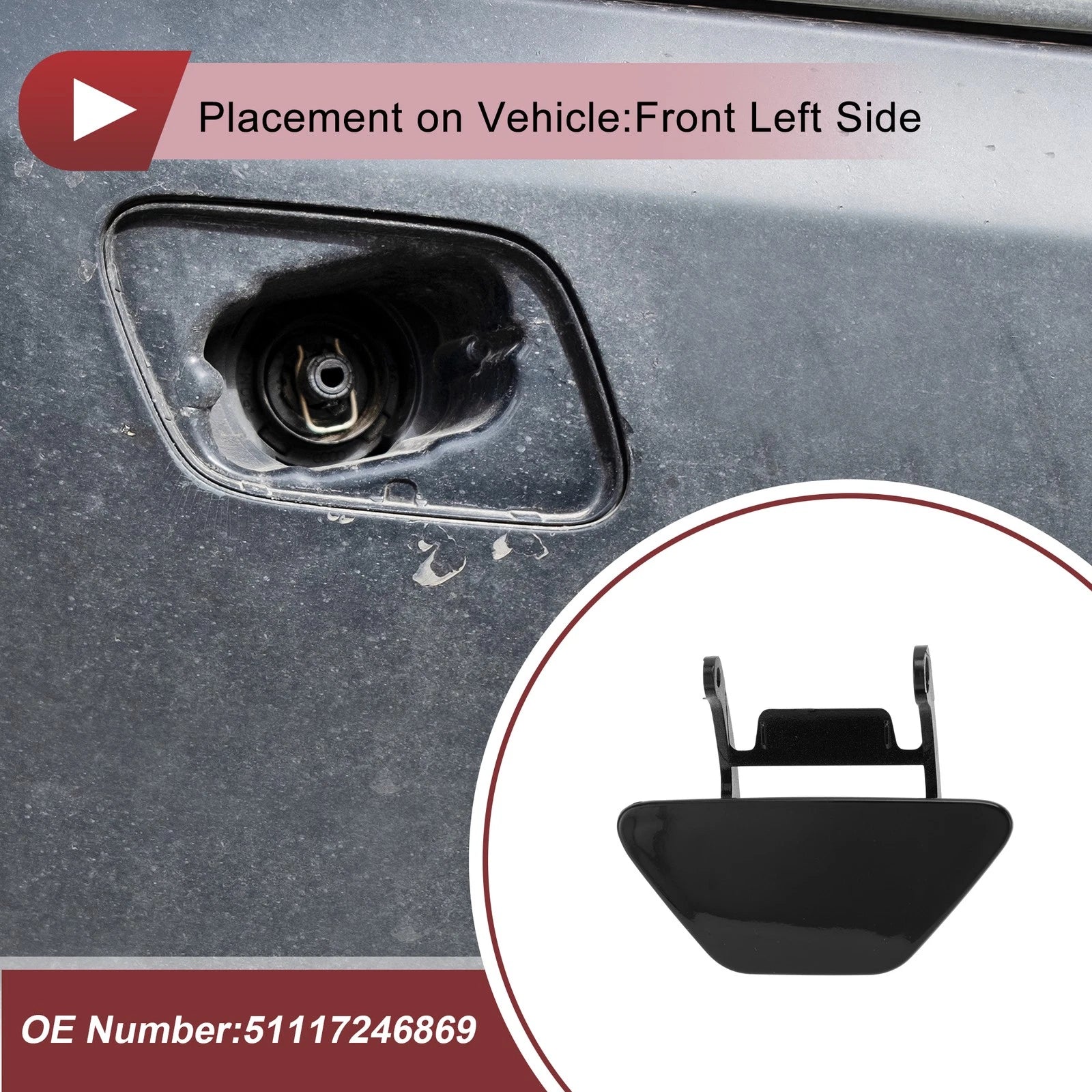 Bumper Headlight Washer Nozzle Cover Cap No. 51117246869 for BMW 528i (2012–2013)