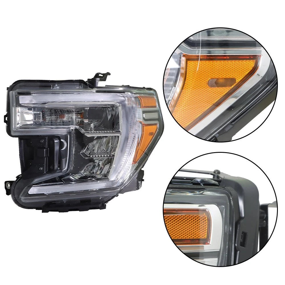 LED Headlight w/ DRL Clear Lens Left Side for GMC Sierra 1500 (2019–2021)