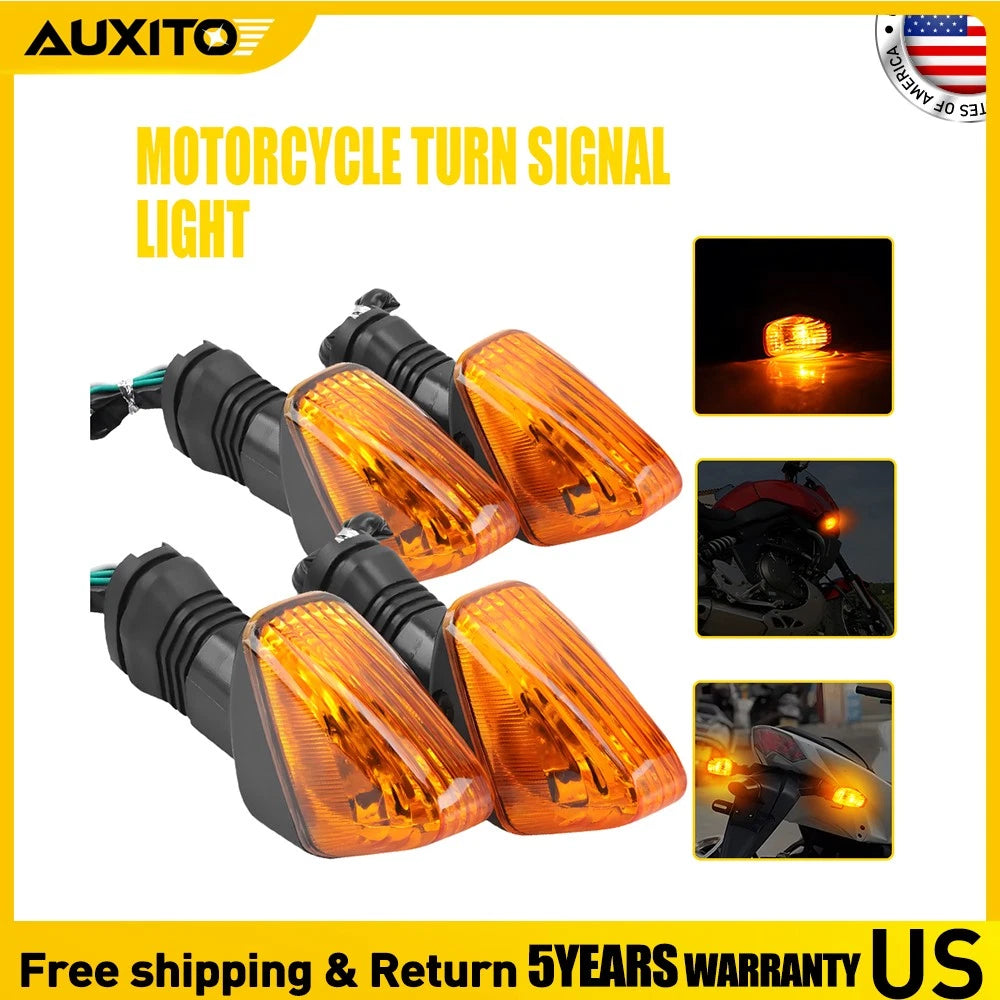 4X Amber Indicator Turn Signal Lights for Kawasaki KLE Versys (2007–2008)