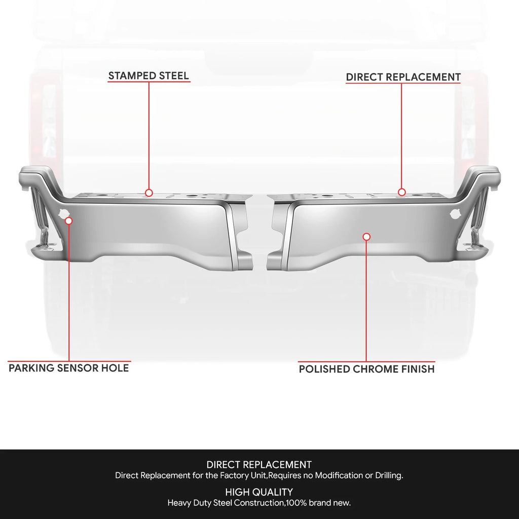 Chrome Rear Bumper End Cap for Ford F-250 F-350 SD (2023–2025) w/ Sensor Hole