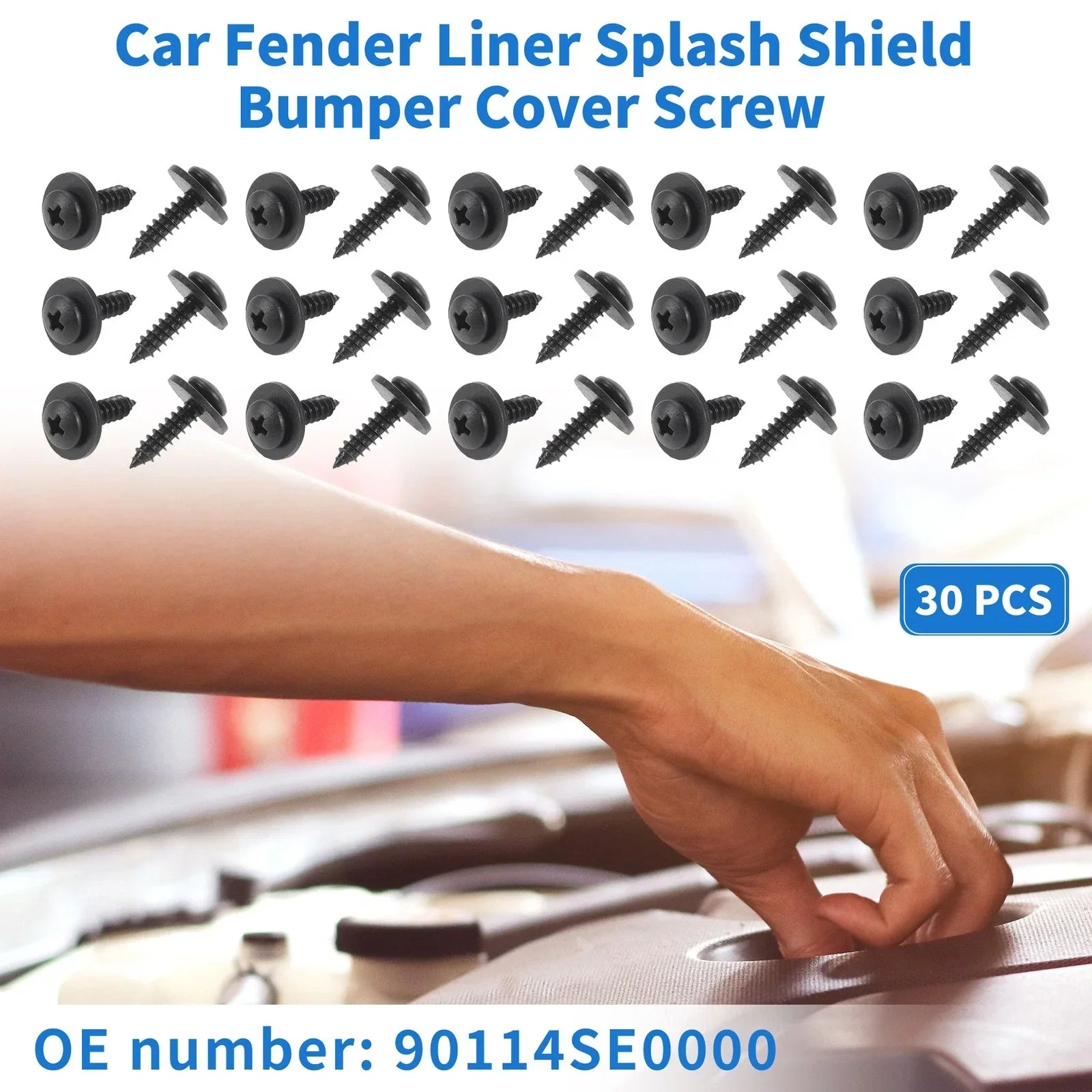 30 Pcs Fender Liner Splash Shield Bumper Cover Screws for Honda Accord (2006-2007)