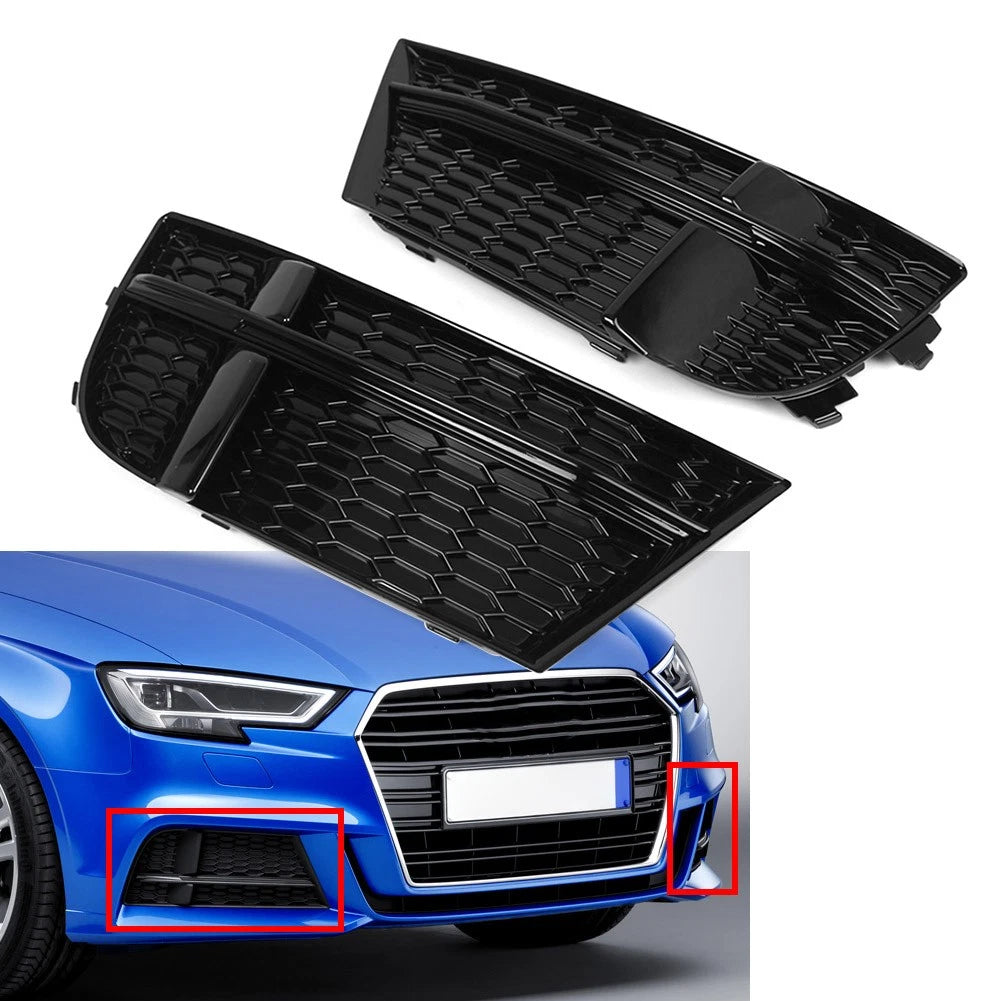 Closed Mesh Honeycomb Front Bumper Fog Light Grille for Audi A3