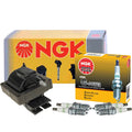 Set of 4 NGK HEI Ignition Coils & GPower Platinum Spark Plugs for Ford Mercury Merkur