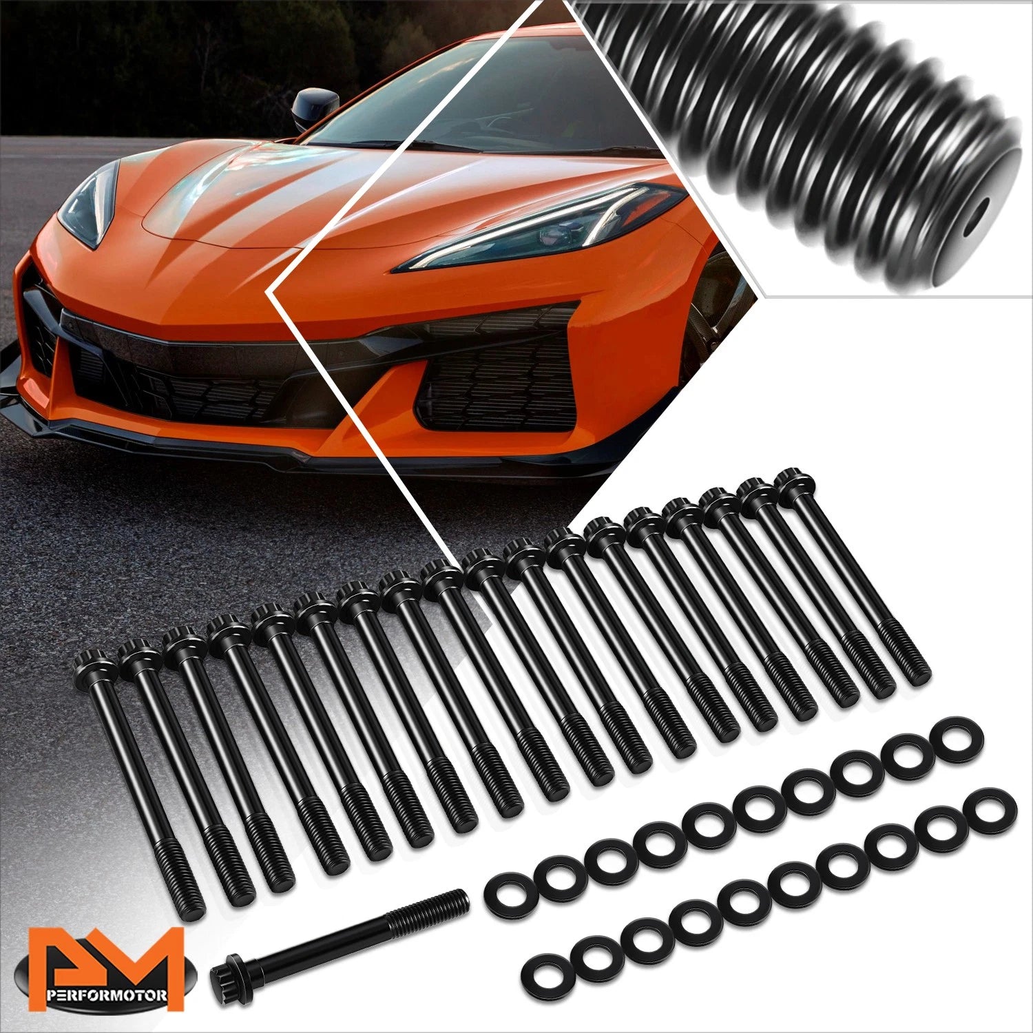 Set of 12 Cylinder Head Studs for Chevy Corvette Camaro 6.2L (2014–2024)