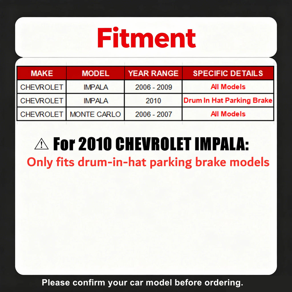 Front Rear Brake Rotors Brake Pads for Chevrolet Impala Monte Carlo (2006–2007)