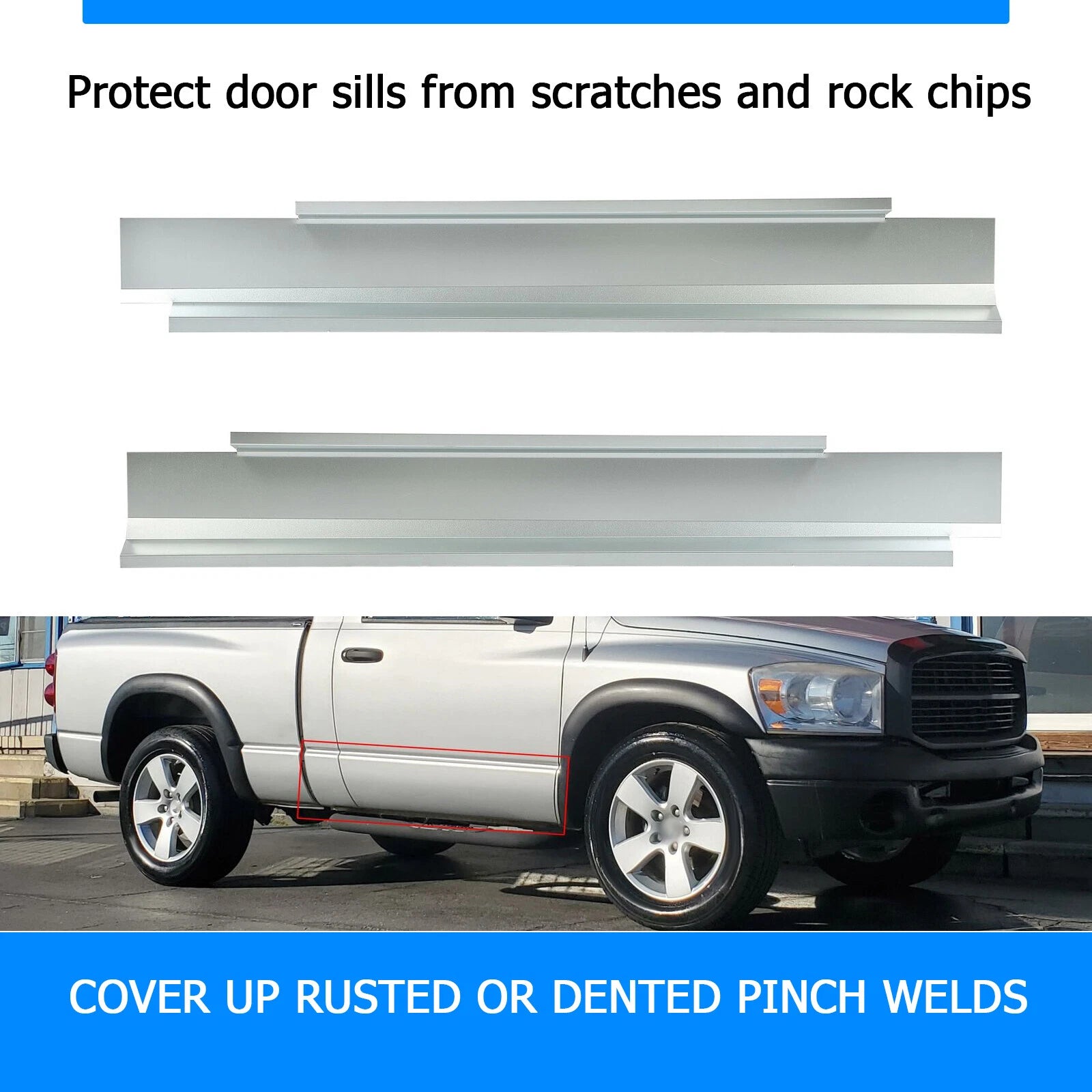 Slip-on Rocker Panels for Ram 1500 2500 3500 (2002–2008)