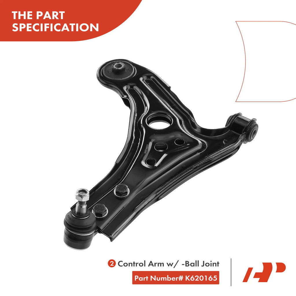 Set of 4 Front Lower Control Arm Tie Rod Ends for Chevrolet Aveo (2004–2011)
