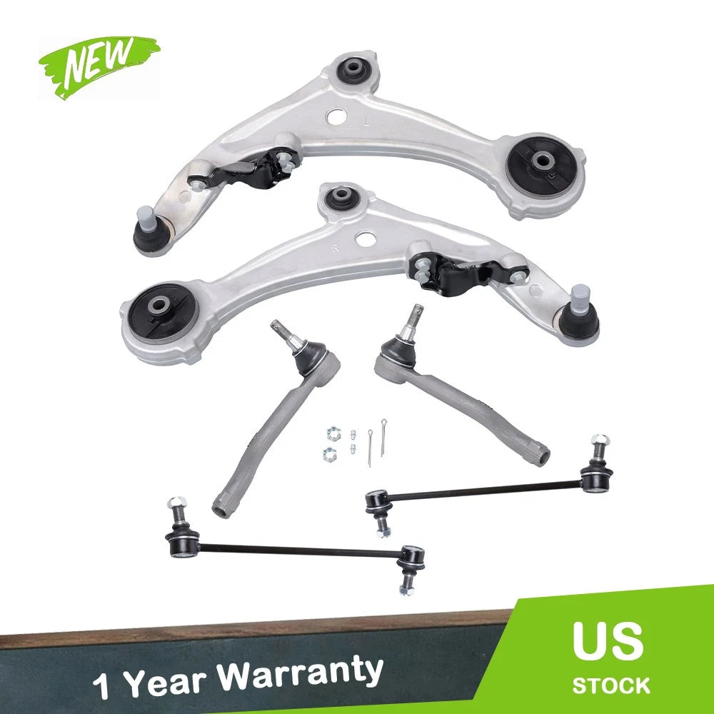 Set of 6 Control Arms, Tie Rods & Sway Bars for Nissan Altima (2007–2013) K620195