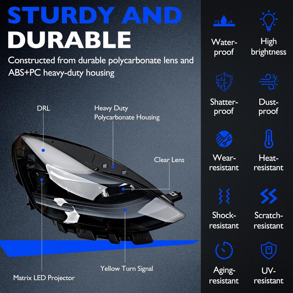 Headlight Lamp Assembly for Tesla Model 3 Y (2021-2023)
