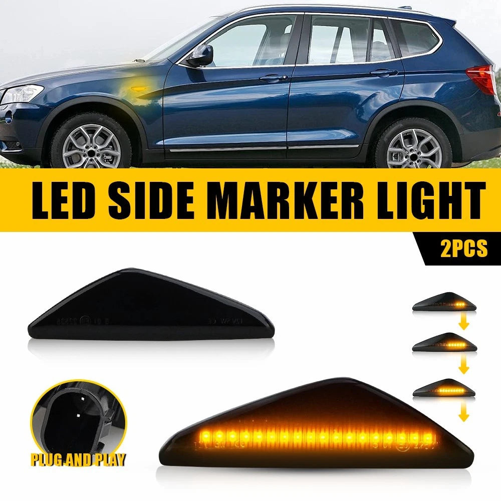 1 Pair LED Fender Side Marker Light Turn Signal for BMW X3 F25 X5 E70 X6 E71