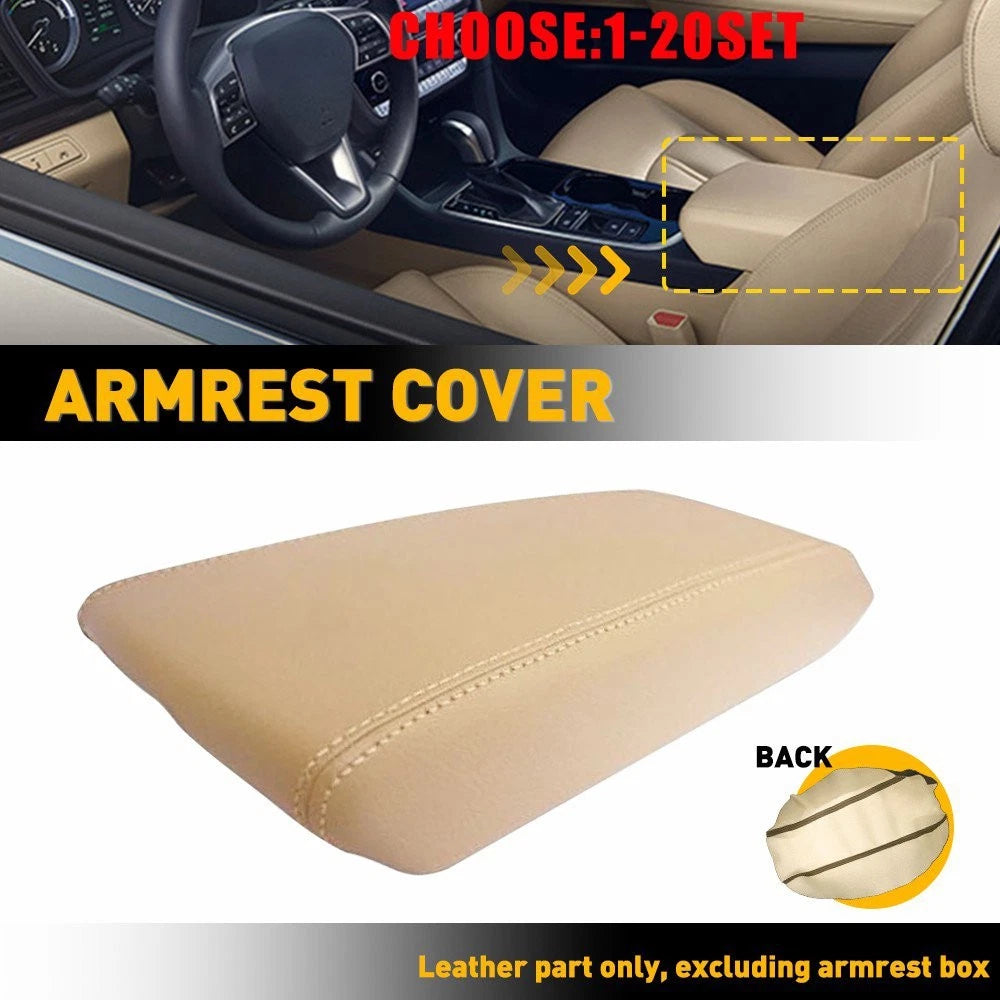 Leather Center Console Cover for Hyundai Sonata (2015–2019) Beige