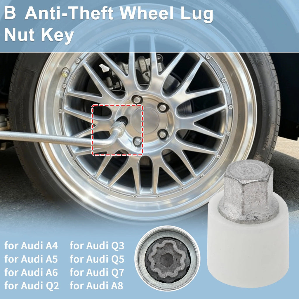 Type B Wheel Lock Lug Nut for Audi A4 (Locking Nut Key Socket)
