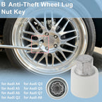 Type B Wheel Lock Lug Nut for Audi A4 (Locking Nut Key Socket)