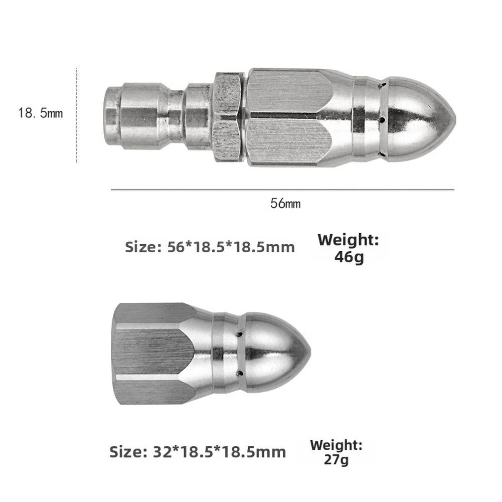 Stainless Steel Water Nozzle Set of 2 for Quick Connect (1 Front, 1 Rear)