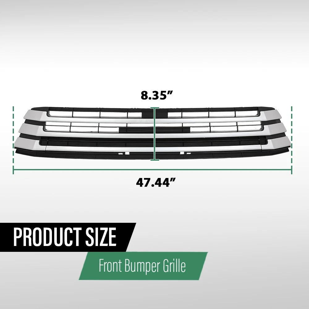 Front Bumper Lower Grille for Toyota Highlander (2017–2019) Black & Chrome
