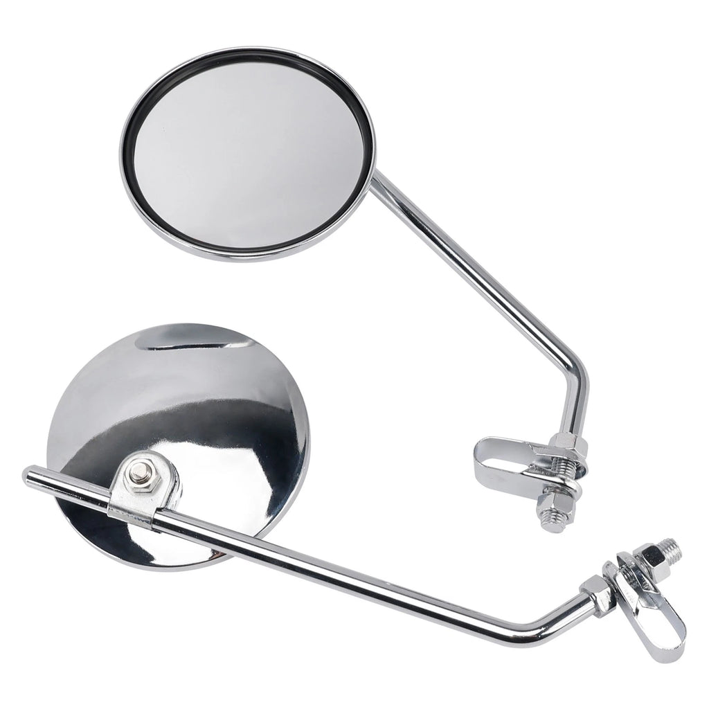 Pair of 4" Chrome Clamp-On Mirrors for Honda Chopper Bobber (Vintage)