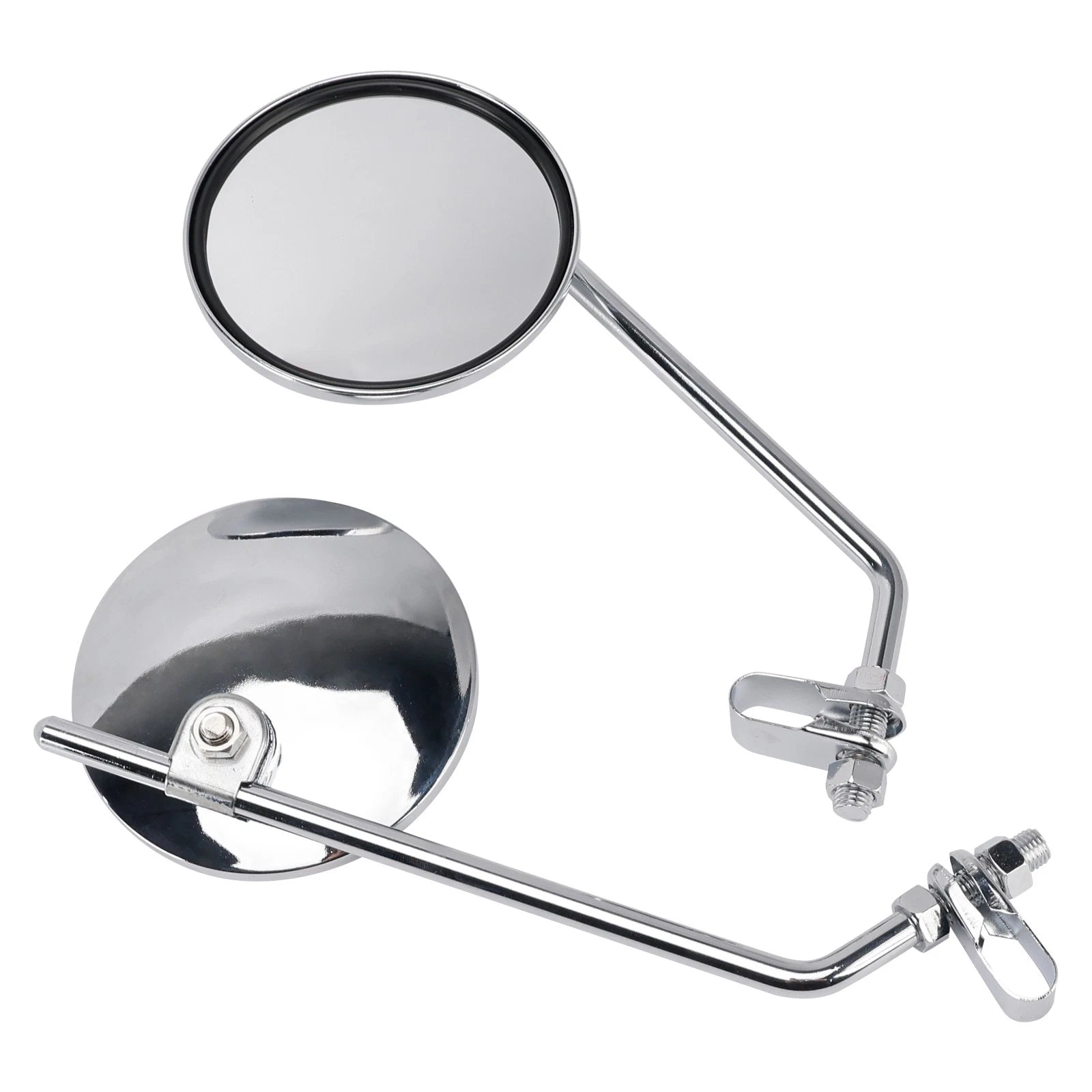Pair of 4" Chrome Clamp-On Mirrors for Honda Chopper Bobber (Vintage)