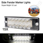15X LED 8" White Side Turn Tail Light for Pickup Truck Lorry Van