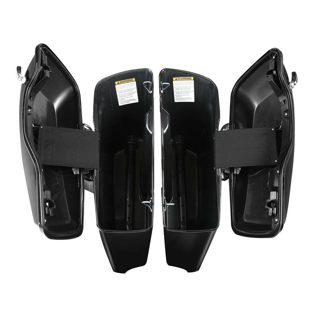 4" Stretched Hard Saddlebags & Brackets for Harley Heritage Softail (1984–2017)