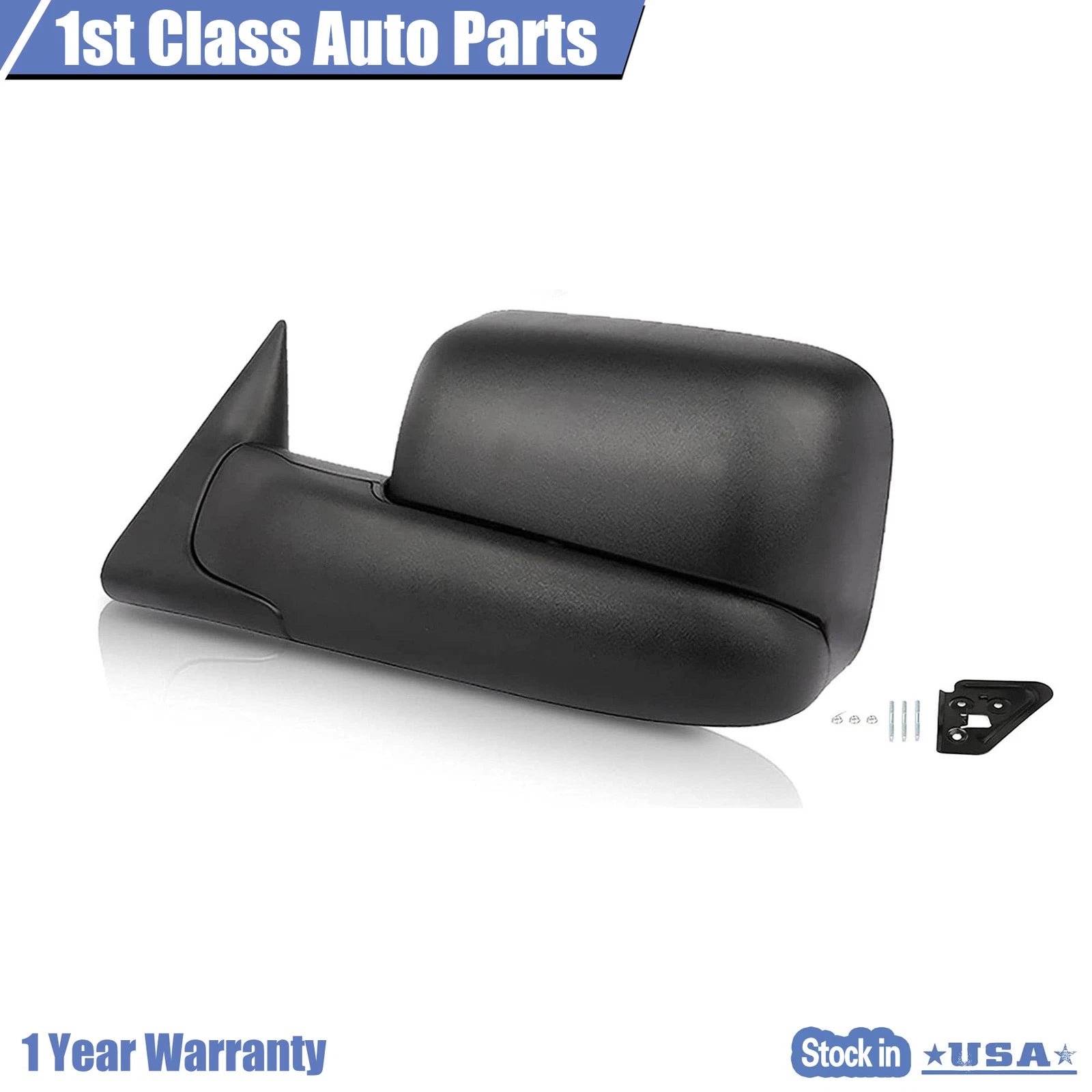 Left Manual Folding Towing Side View Mirror for Dodge Ram Pickup (1994-2002)