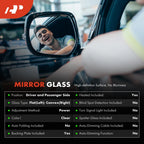 2X Heated Power Mirror Glass for Chevrolet Spark (2016â2018)