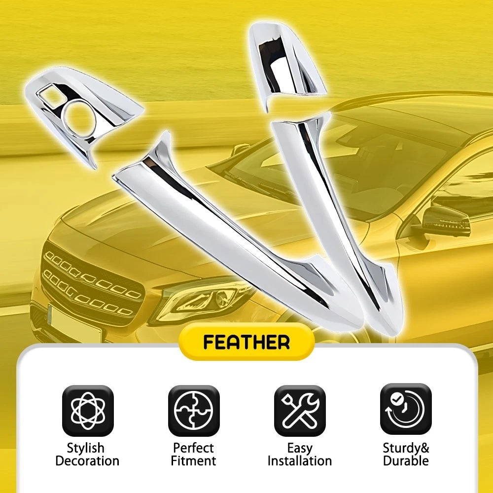 Chrome Door Handle Keyhole Cover Trim for Benz GLK CLA GLA Class (2014–2020)