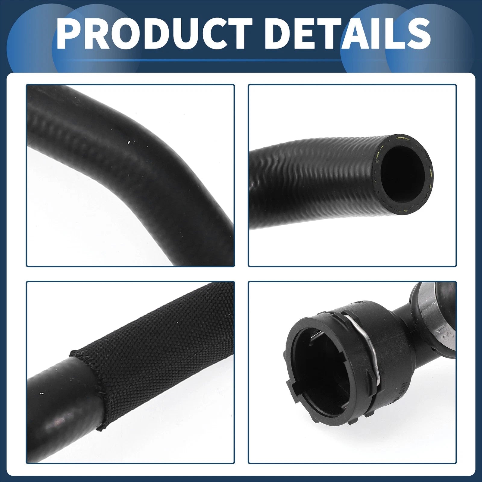 Radiator Hose for Audi A4 2.0L L4 (2005–2008) No. 8E1819371T Black