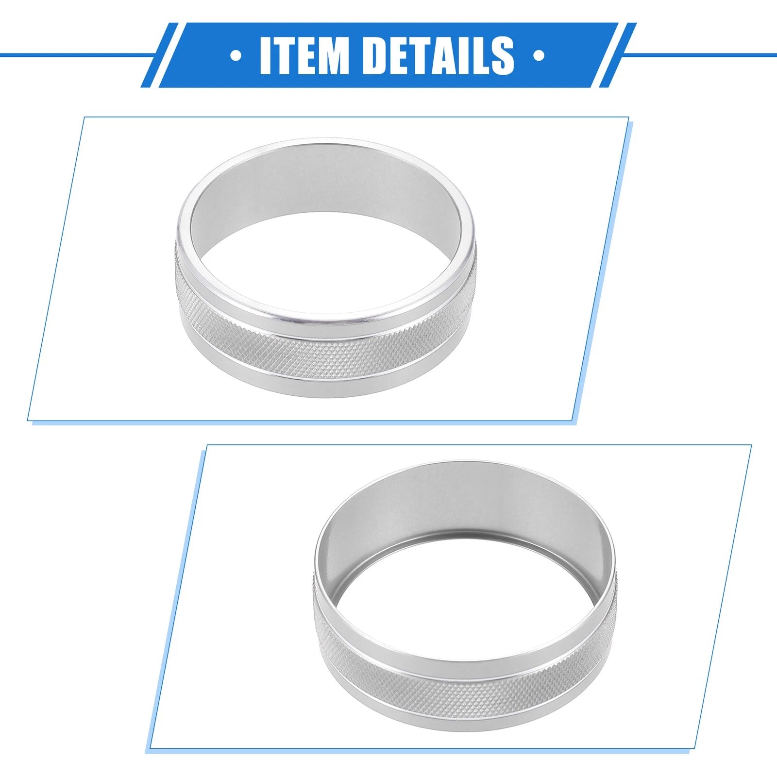 3pcs AC Switch Knob Cover Ring for Jeep Wrangler JK JKU (2011–2018) Silver