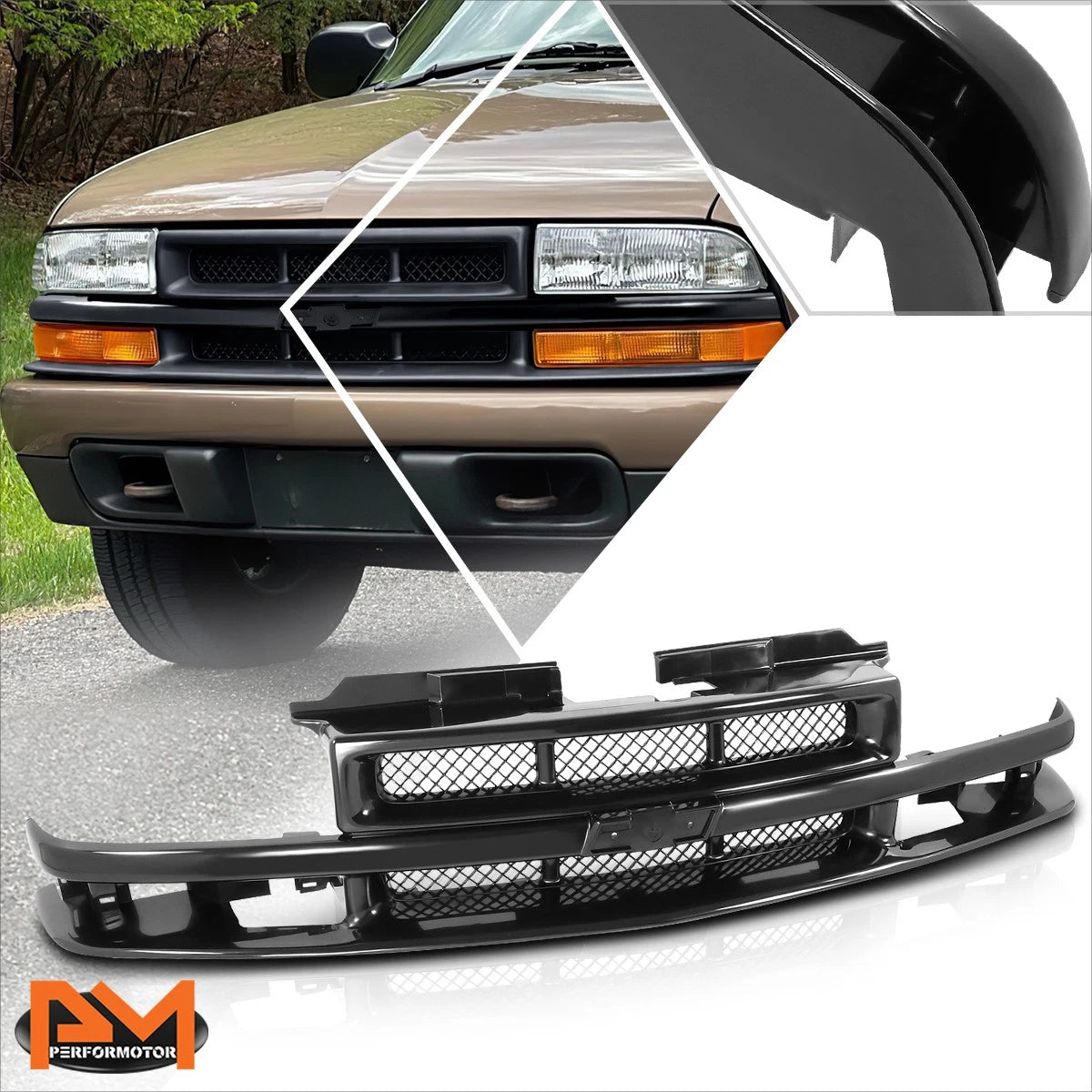 Diamond Mesh Grille with Badge Slot for Chevy S10 SS Xtreme (1998–2003)