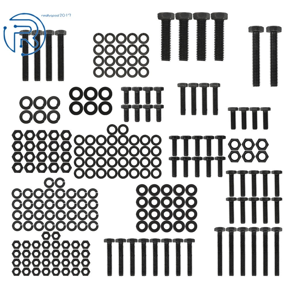 Set of 240 Hex Head Cap Bolts and Nuts Combination Kit Carbon Steel