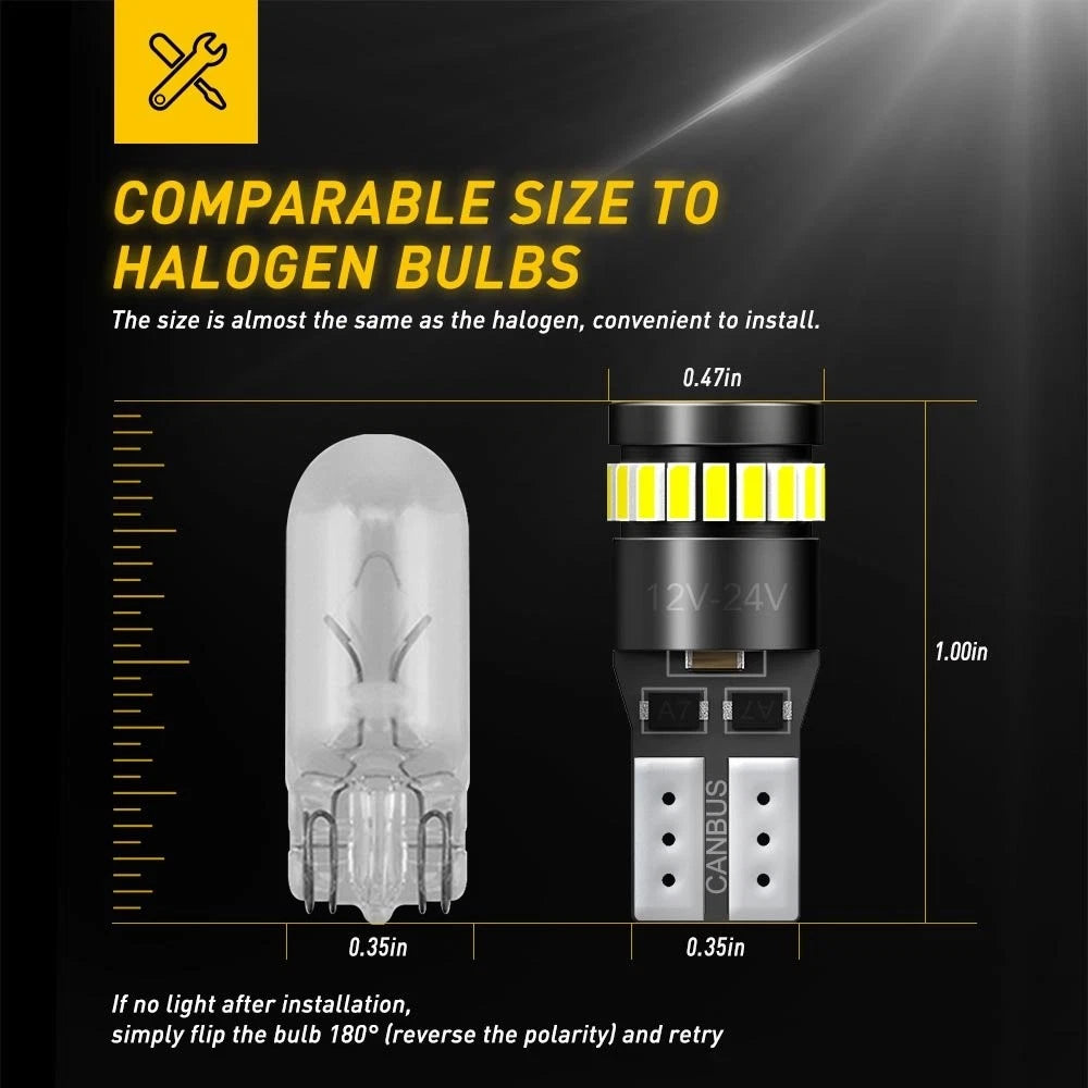 10x T10 LED Bulbs for Make Model