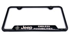 License Plate Frame Black Stainless for Jeep Endless Possibilities Logo (2007–2024)
