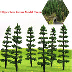 Set of 100 Miniature Model Trees for HO Scale Diorama