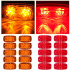 10x Amber Red Double BullsEye 4" Trailer Marker Light 12 Diodes Sealed