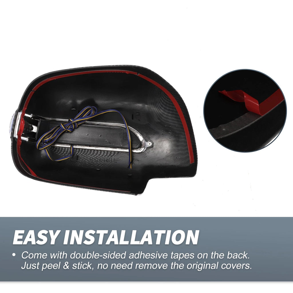 Pair Rearview Mirror Cover Overlay for Lexus RX330 (2004–2006) Carbon Fiber
