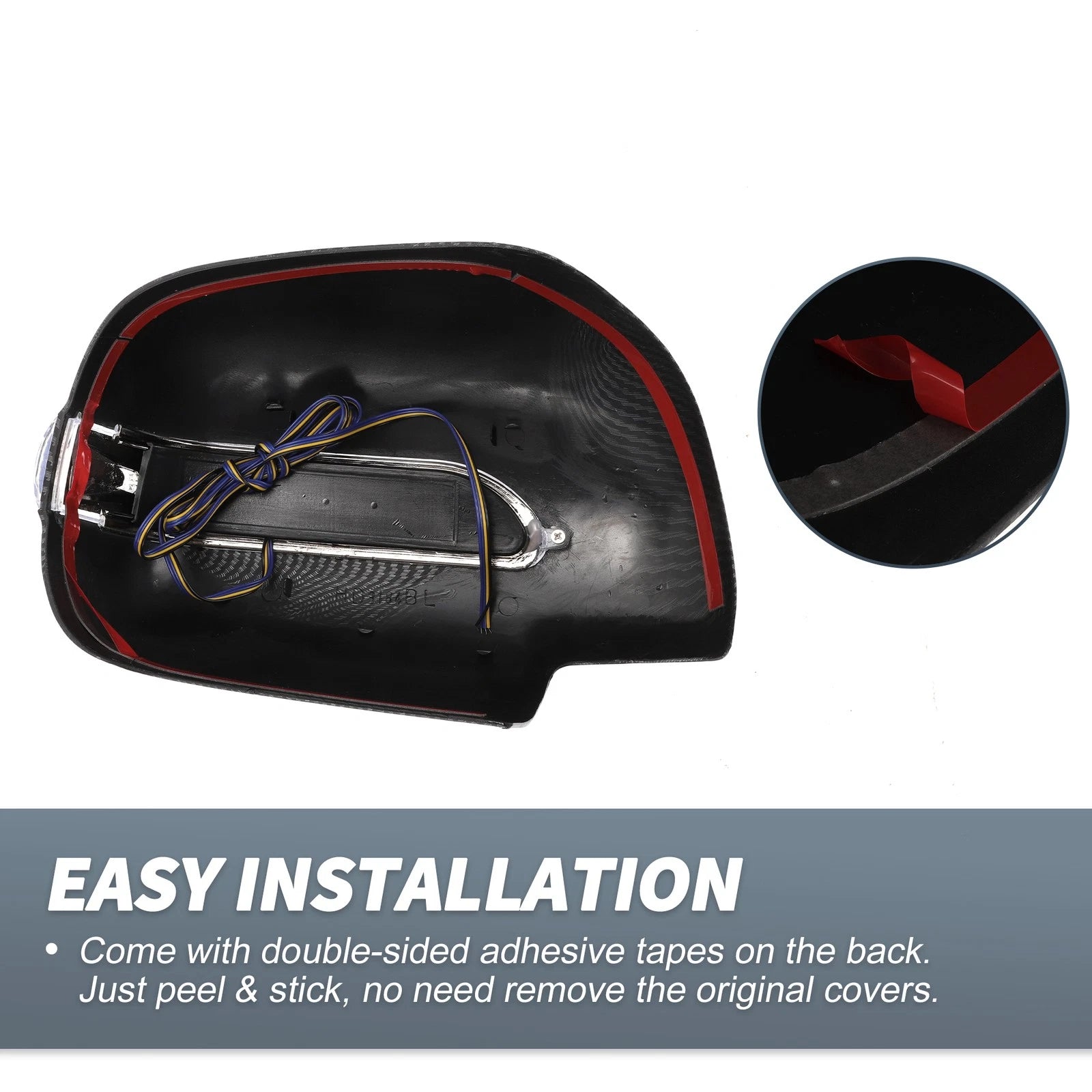 Pair Rearview Mirror Cover Overlay for Lexus RX330 (2004–2006) Carbon Fiber