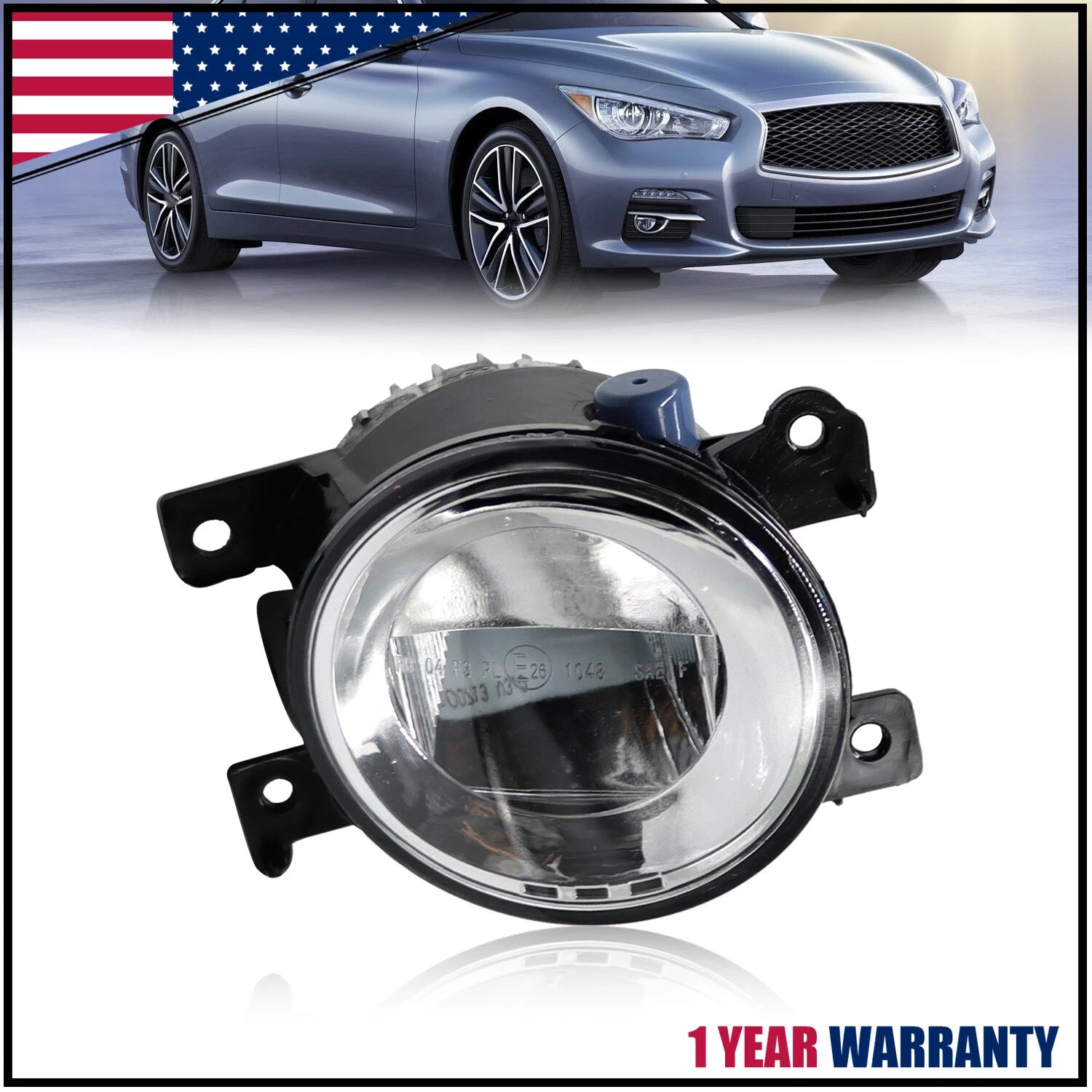 Passenger Side LED Fog Light Lamp for Infiniti Q50 QX60 QX80 (2014–2020)