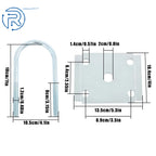 U Bolt Kit for RV Trailer Leaf Spring (5200-7000 lbs, 3" Round Axle)