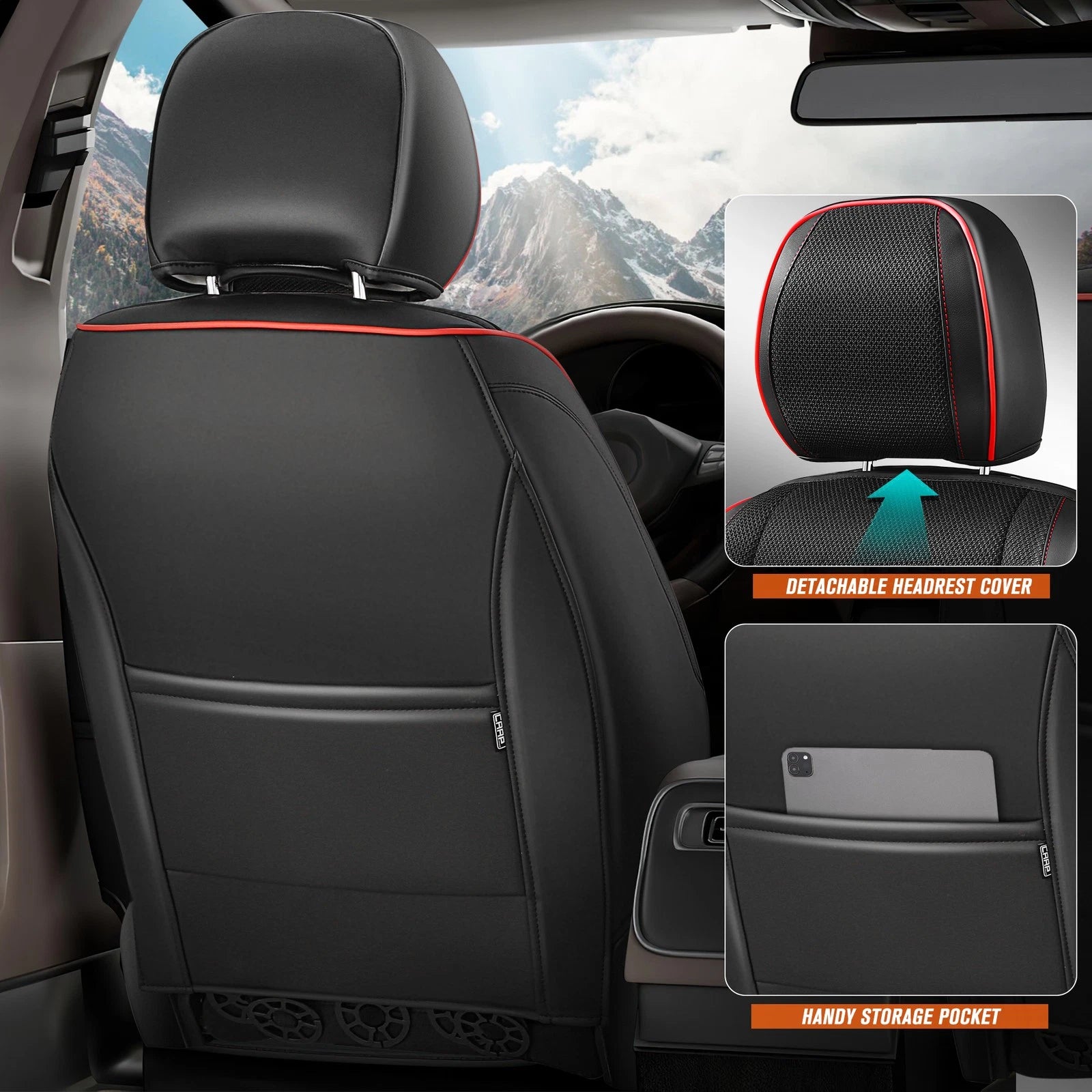 Front Row Bucket Seat Cover Cushion Protector for Universal Vehicles