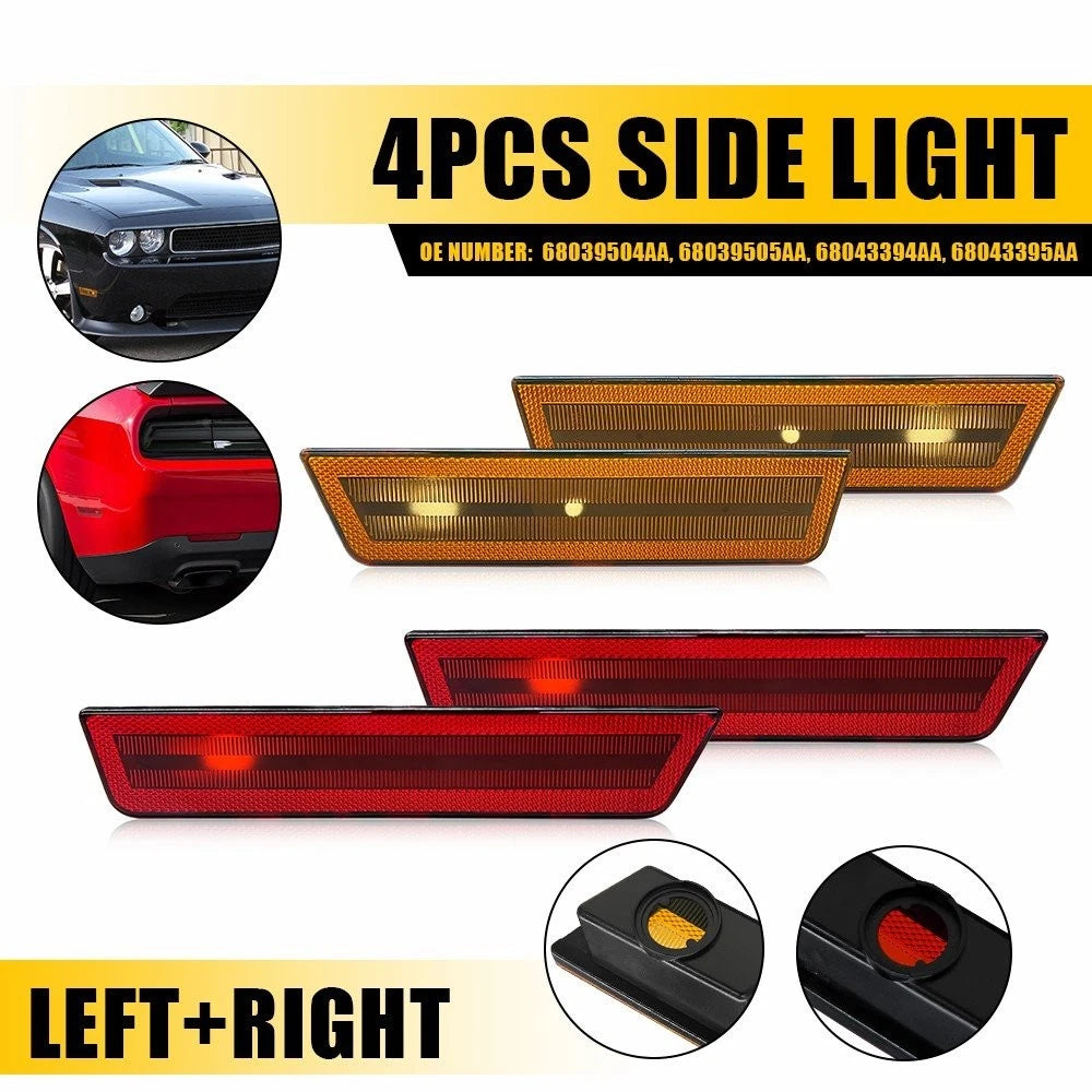 Front Side Rear Marker Light Housing for Dodge Challenger Charger (2008–2014)