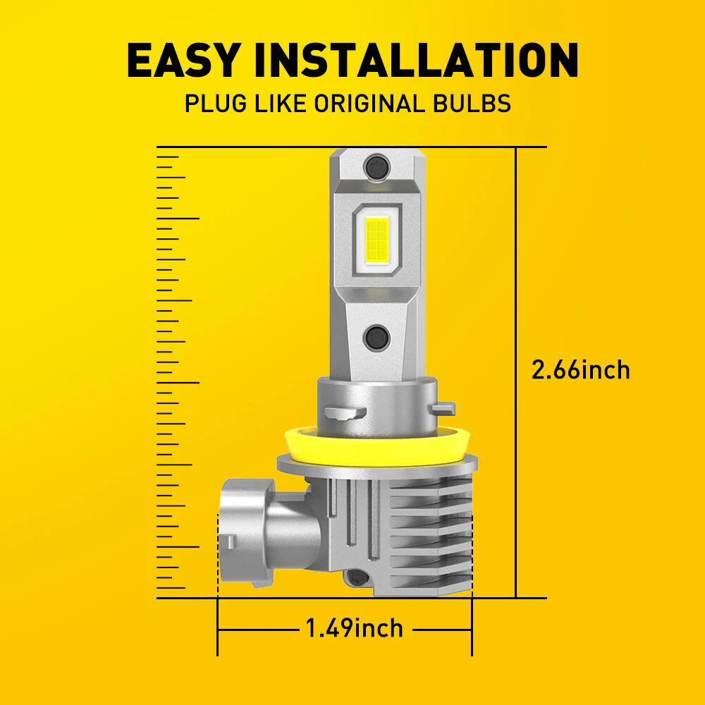 AUXITO H11 H8 H9 LED Headlight Kit for Various Vehicles (6500K)
