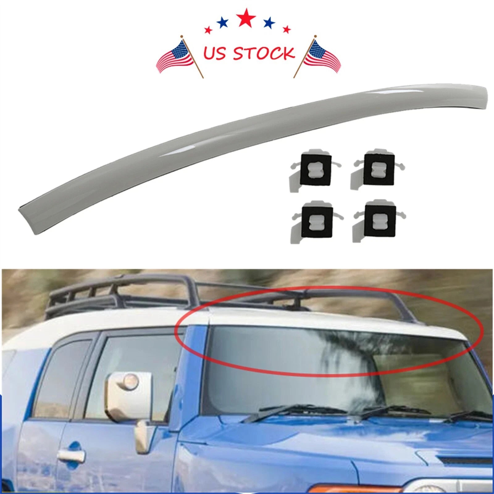 Front Windshield Upper Reveal Molding for Toyota FJ Cruiser (2007–2014)