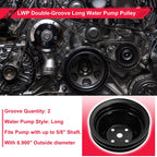 2X LWP Double-Groove Long Water Pump Pulley for Chevy SBC Small Block (1968–1986)