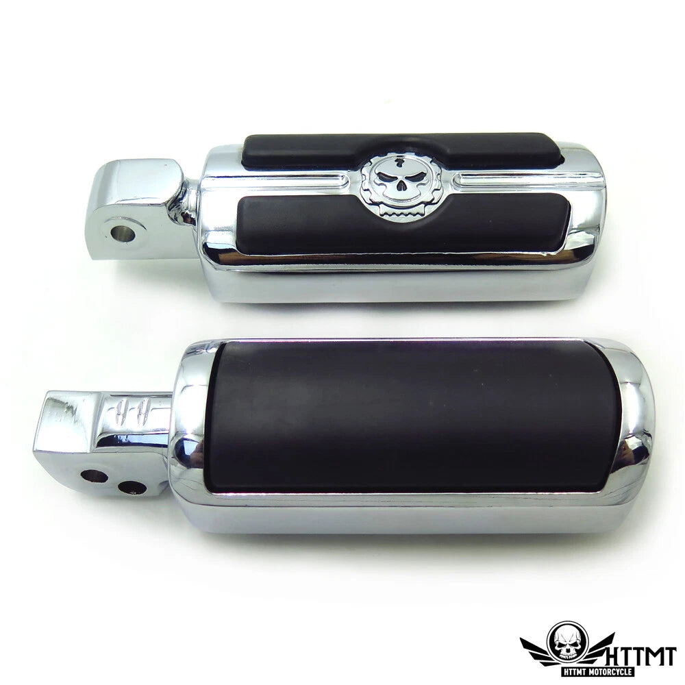 Chrome Gear Skull Footpegs for Yamaha V-Star 1000, 650, Royal Star, V-Max, Virago (1999–2023)