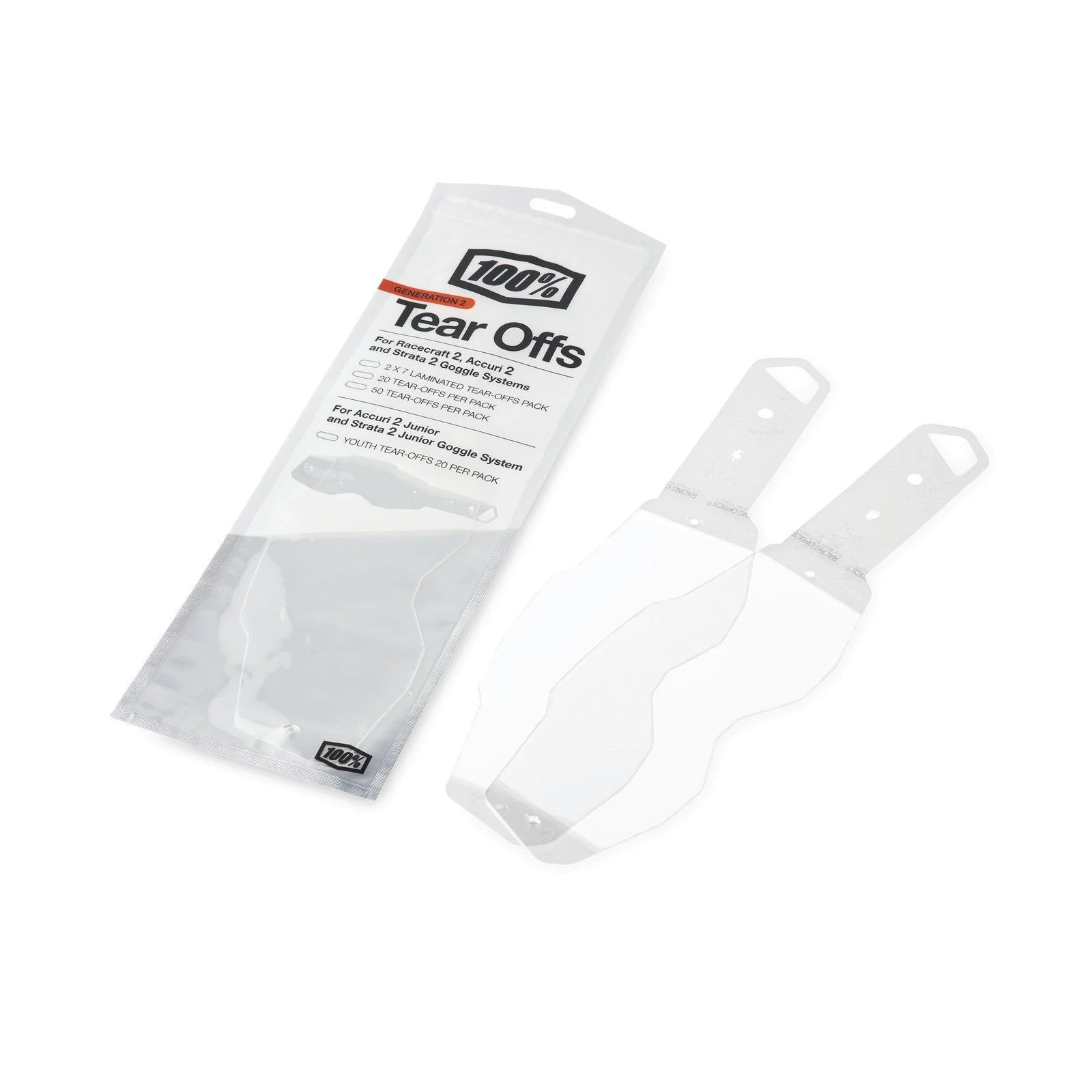 Set of 7 Laminated Tear Offs for Offroad Eyewear (100-Percent RC2/AC2/ST2)