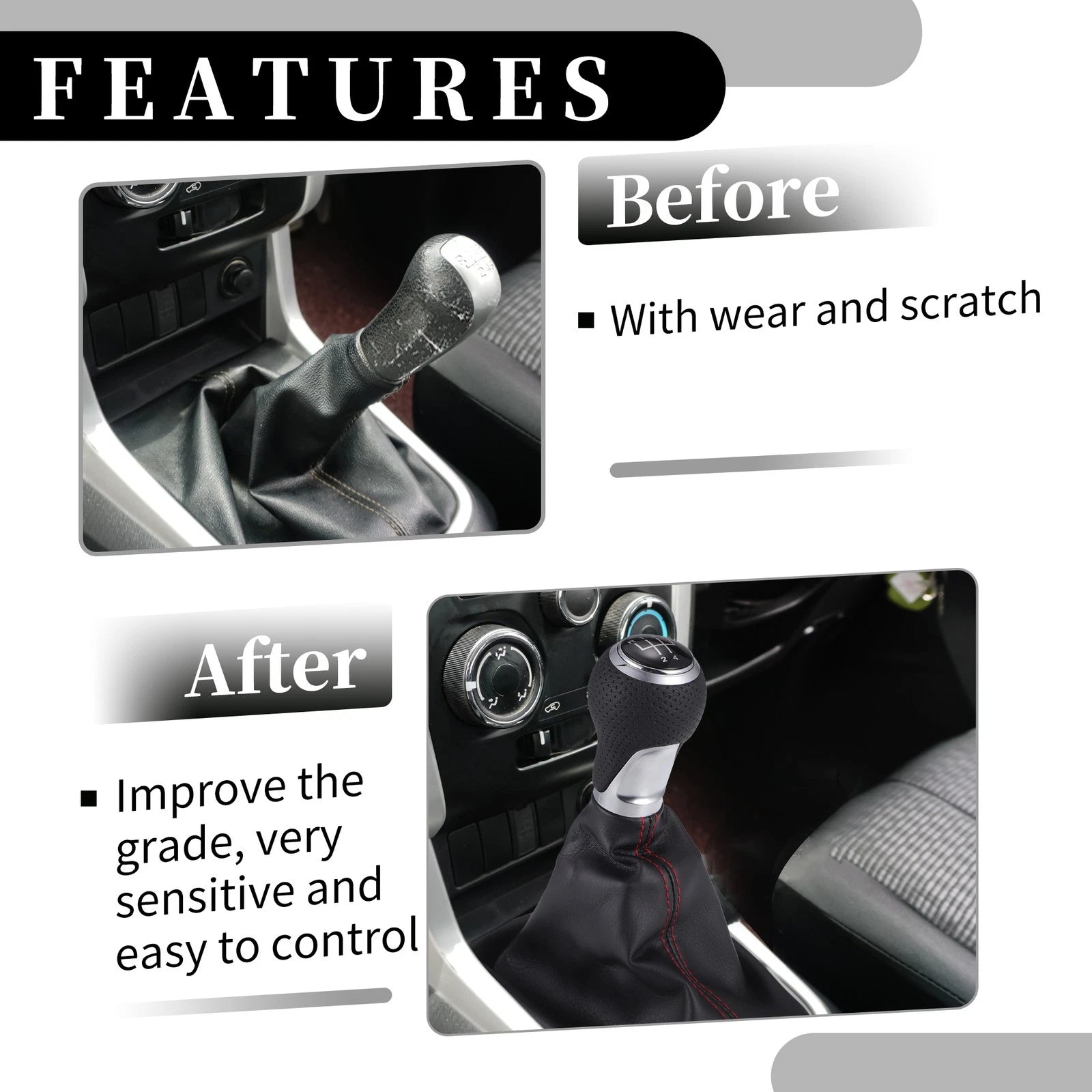 5 Speed Manual Gear Shift Knob with Cover for Audi A4 S4 S-Line (1996–2001)